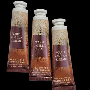 3pc Bath & Body Works Warm Vanilla Sugar Shea Butter Hand Cream - NEW!!